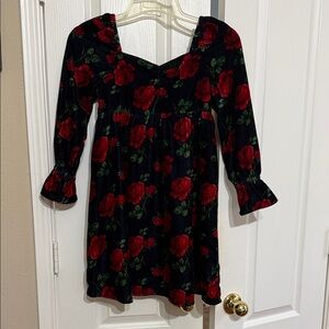 Janie and Jack Black and Red Floral Dress